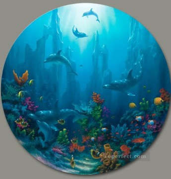 Fish Aquarium Painting - Maui Cathedrals under sea